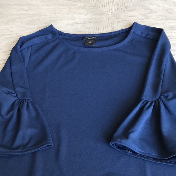 Ann Taylor Navy, 3/4-Sleeve Top SZ-S - Picture 4 of 8